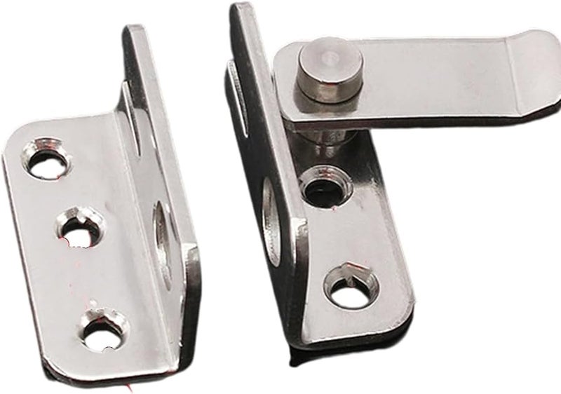 خطاف حاجز معدني صغير لليمين للباب الزجاجي المنزلق، لأسوار الحيوانات وأجهزة أمن المنزل - Image 1