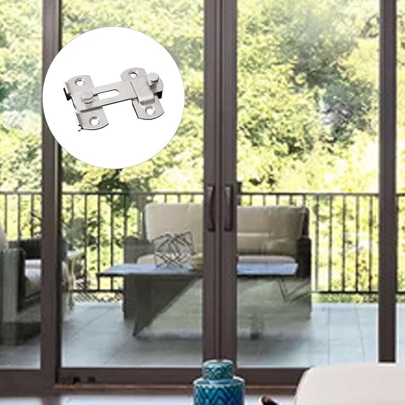 خطاف حاجز معدني صغير لليمين للباب الزجاجي المنزلق، لأسوار الحيوانات وأجهزة أمن المنزل - Image 3