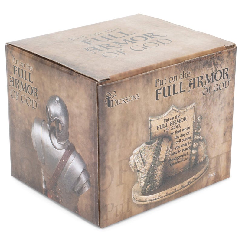 Dicksons Bronzetone Full Armor Scripture 3 x 4 Resin Decorative Tabletop Card Holder - Image 4