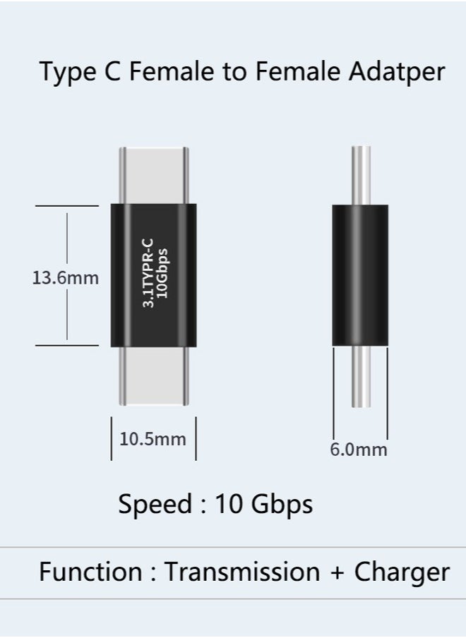 chiteng USB C Male to Male Adapter 10Gpbs Type C Male to Type C Male Adapter  - Image 2