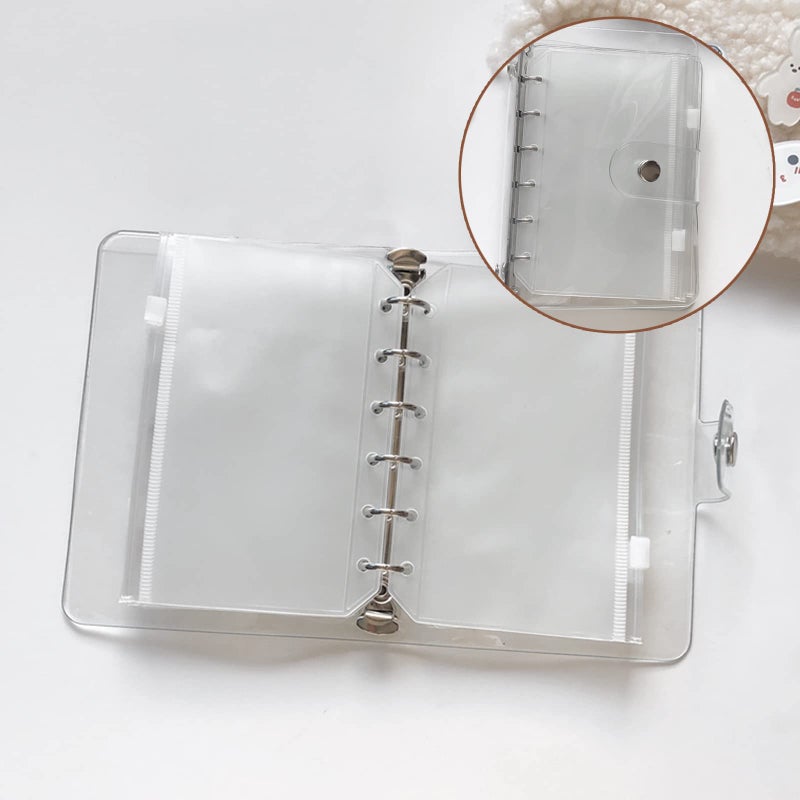 DY.2ten Refillable A7 Notebook Set with Cover - 6 Hole Loose Leaf PVC Binder Cover + 90 sheets (180 Pages) of Lined Paper + 4pcs A7 Zipper Binder Pockets + Ruler,for 6 Ring Binder Journal Notebook - Image 5