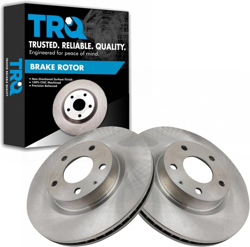 TRQ Front Brake Rotors Set Vented Compatible with 2014-2018 Mazda 3 2016-2020 CX-3 - Image 1