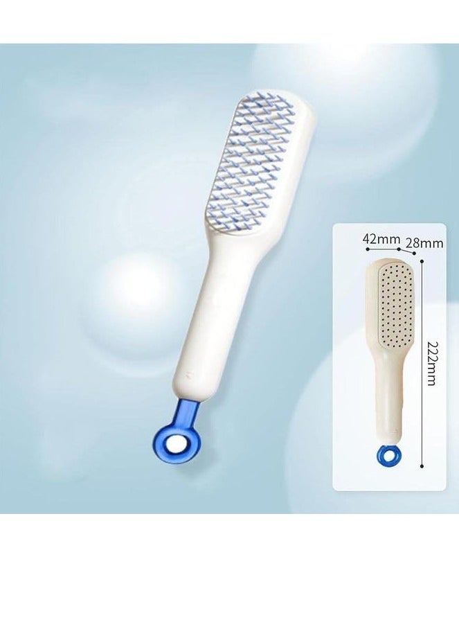 Generic Self Cleaning Hair Brush, Anti-Static Massage Comb, Retractable Hair Comb, Self-Cleaning Lifting Brush, Telescopic Comb -(White)  - Image 2