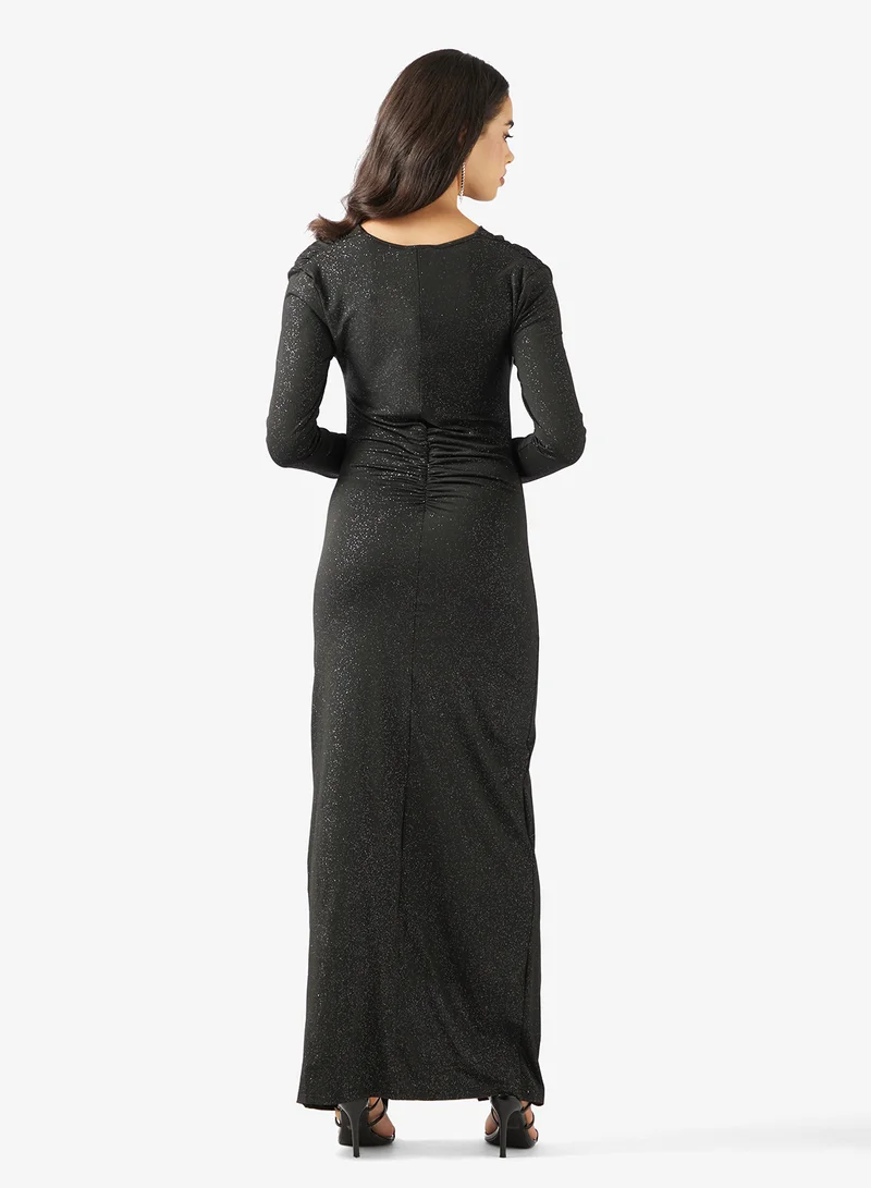 Ginger Plunge Neck Draped Dress