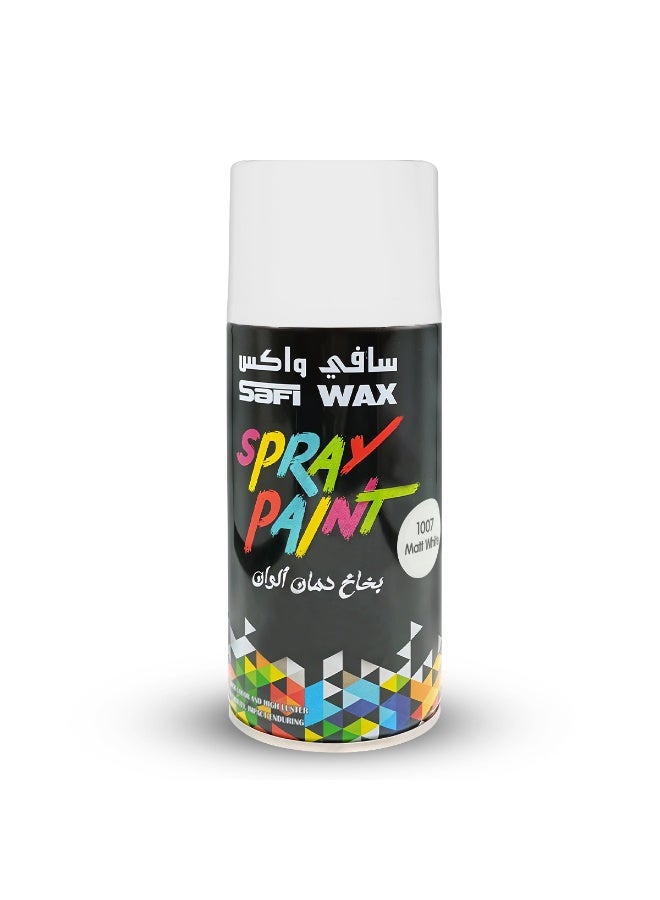Safi Wax Spray Paint - 400ml Matt White (1007) - Multi-Surface Application for Wood, Canvas, Metal, Walls & Glass - Long-Lasting Color and High Luster Finish - SFW-P-1007-ECO - Image 3