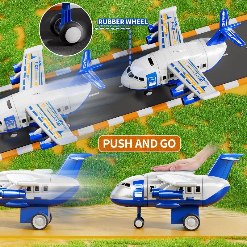 MSKOLER Airplane Toys for Toddlers 2-4 - Boy Toy Car Race Tracks for Kids Ages 3-5 with 8 Small Car Toys, Toddlers Educational Toy, Birthday Gifts for Boys 3-5 - Image 2