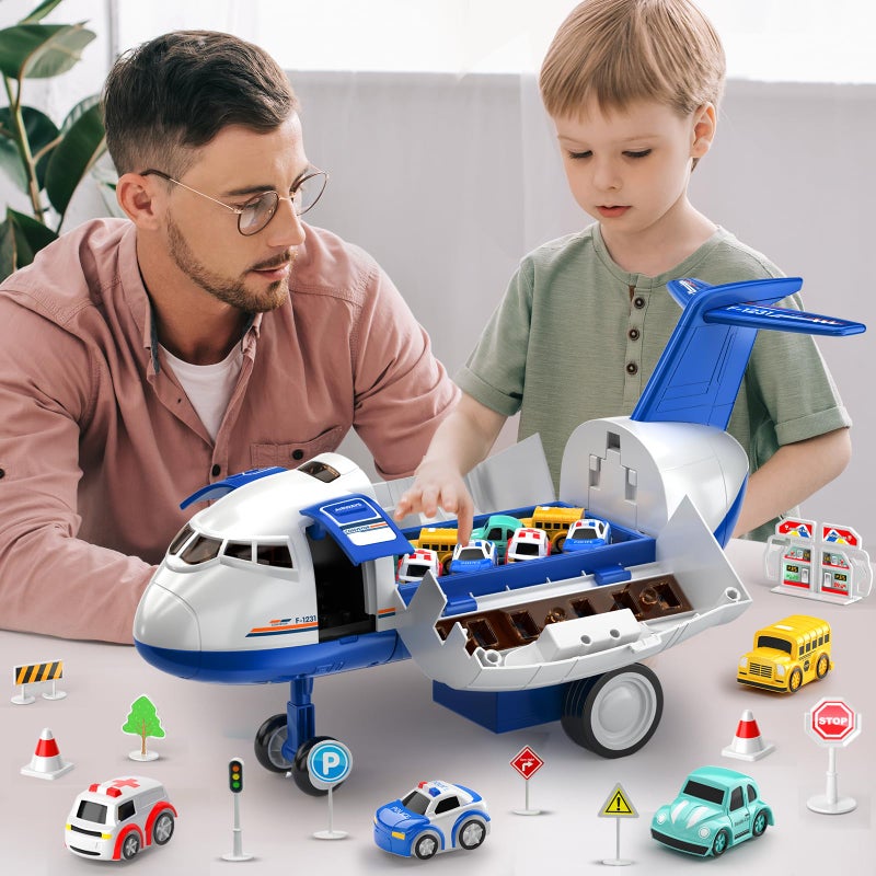 MSKOLER Airplane Toys for Toddlers 2-4 - Boy Toy Car Race Tracks for Kids Ages 3-5 with 8 Small Car Toys, Toddlers Educational Toy, Birthday Gifts for Boys 3-5 - Image 3