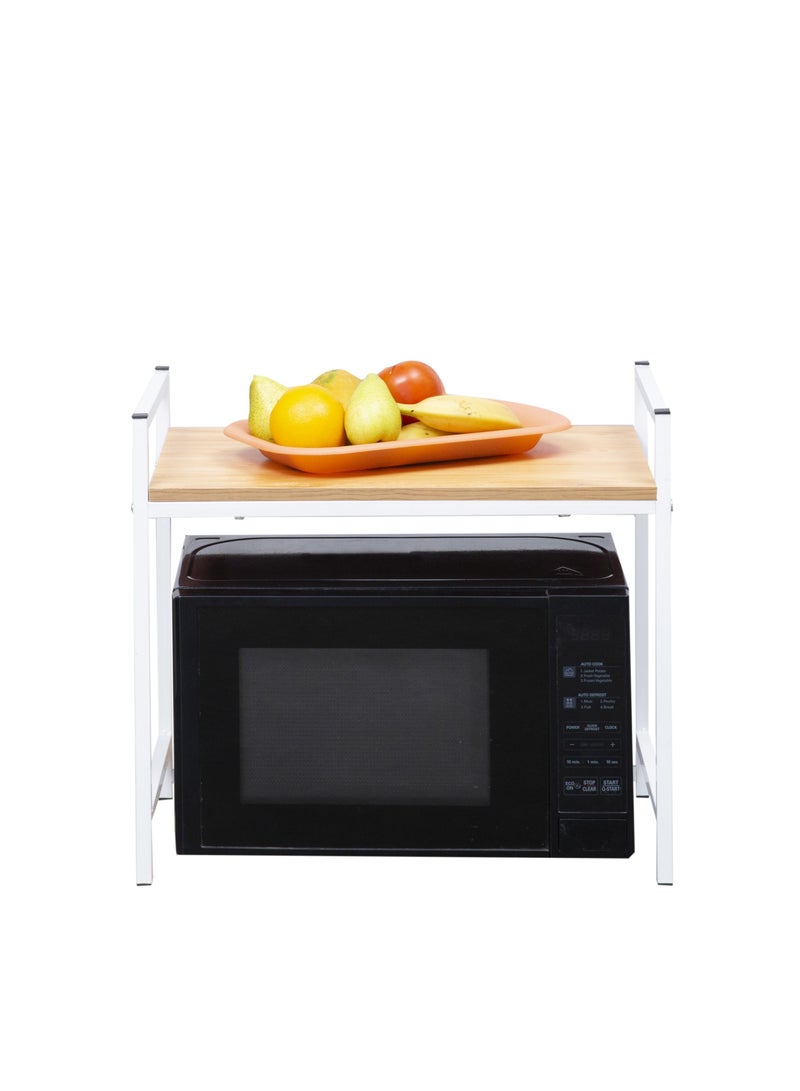 WT-EASYCARE Metal Wooden Kitchen Storage Rack - Oak | Kitchen Storage Rack | Wooden Kitchen Rack | Kitchen Stand | Storage Shelf | Kitchen Microwave Stand | Kitchen Organizer | Metal Rack for Kitchen - Image 5