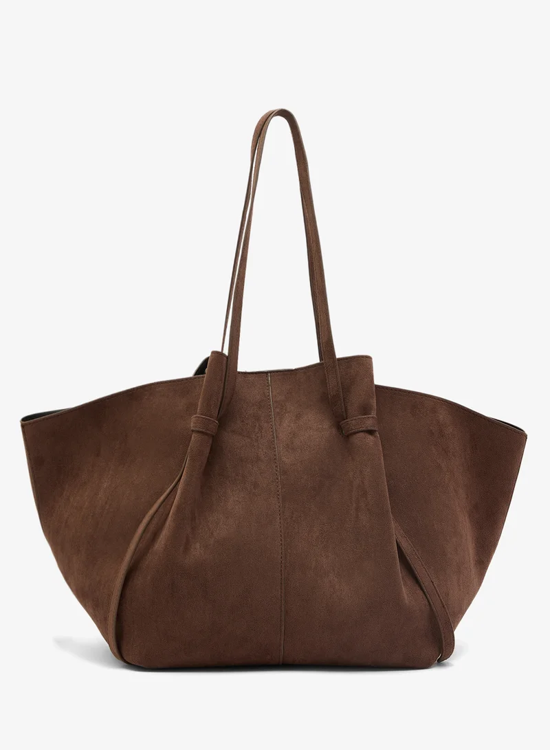 GLAMOROUS Faux Suede Structured Tote