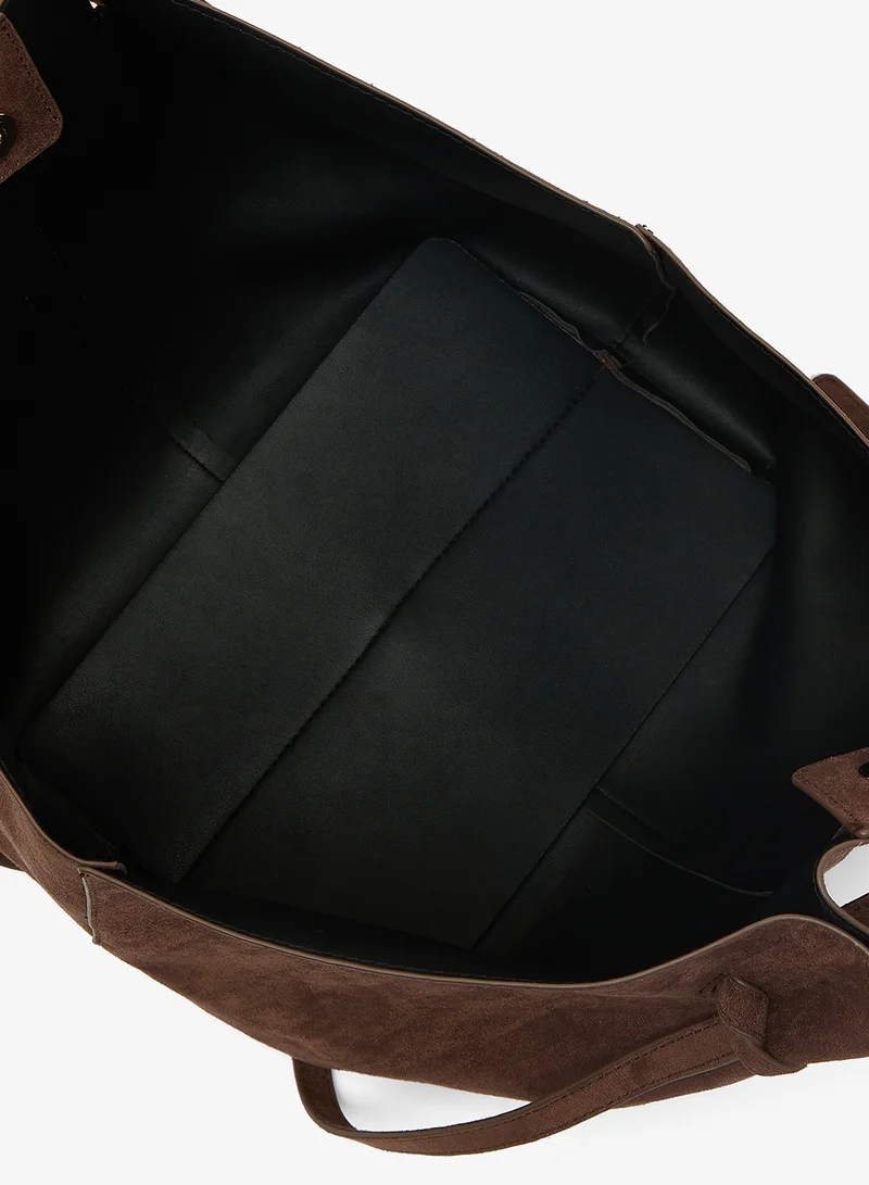 GLAMOROUS  Faux Suede Structured Tote for Women | Best Price UAE