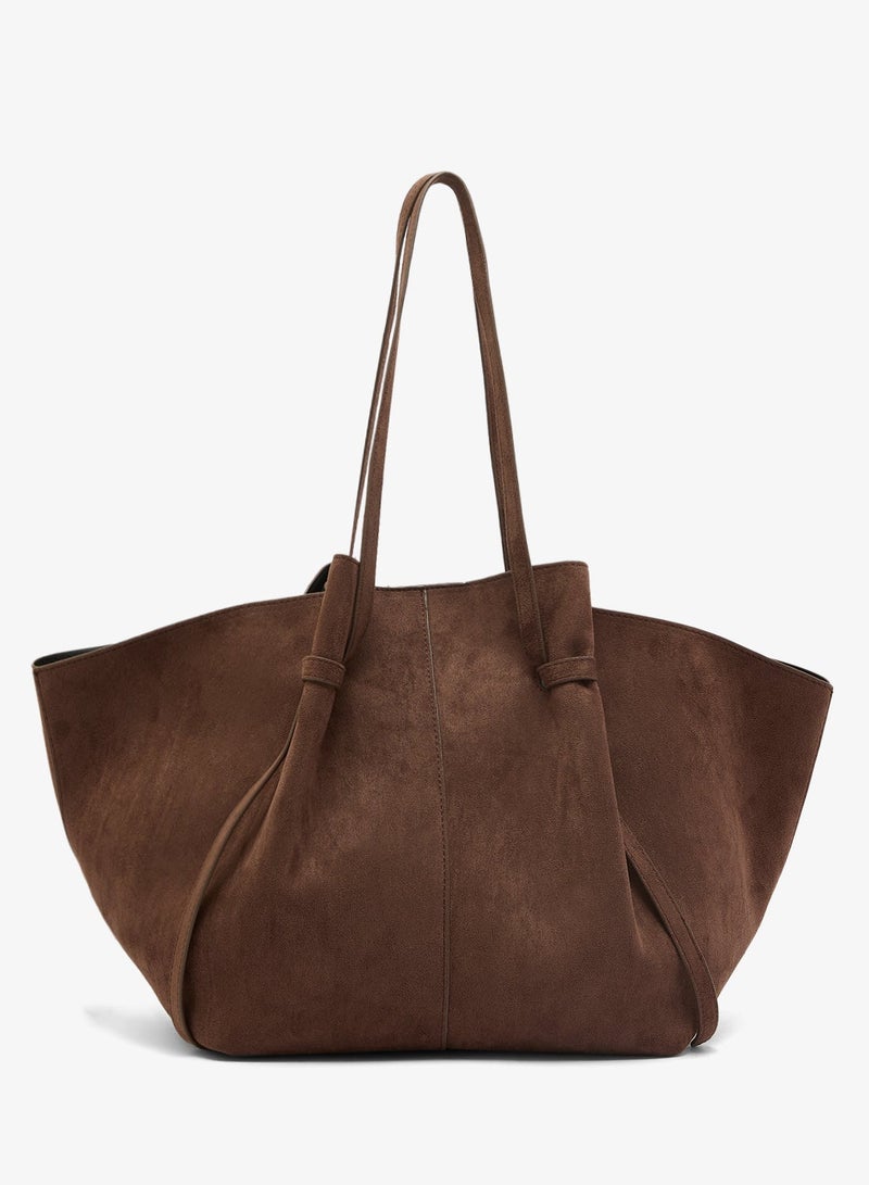 GLAMOROUS Faux Suede Structured Tote - Image 2