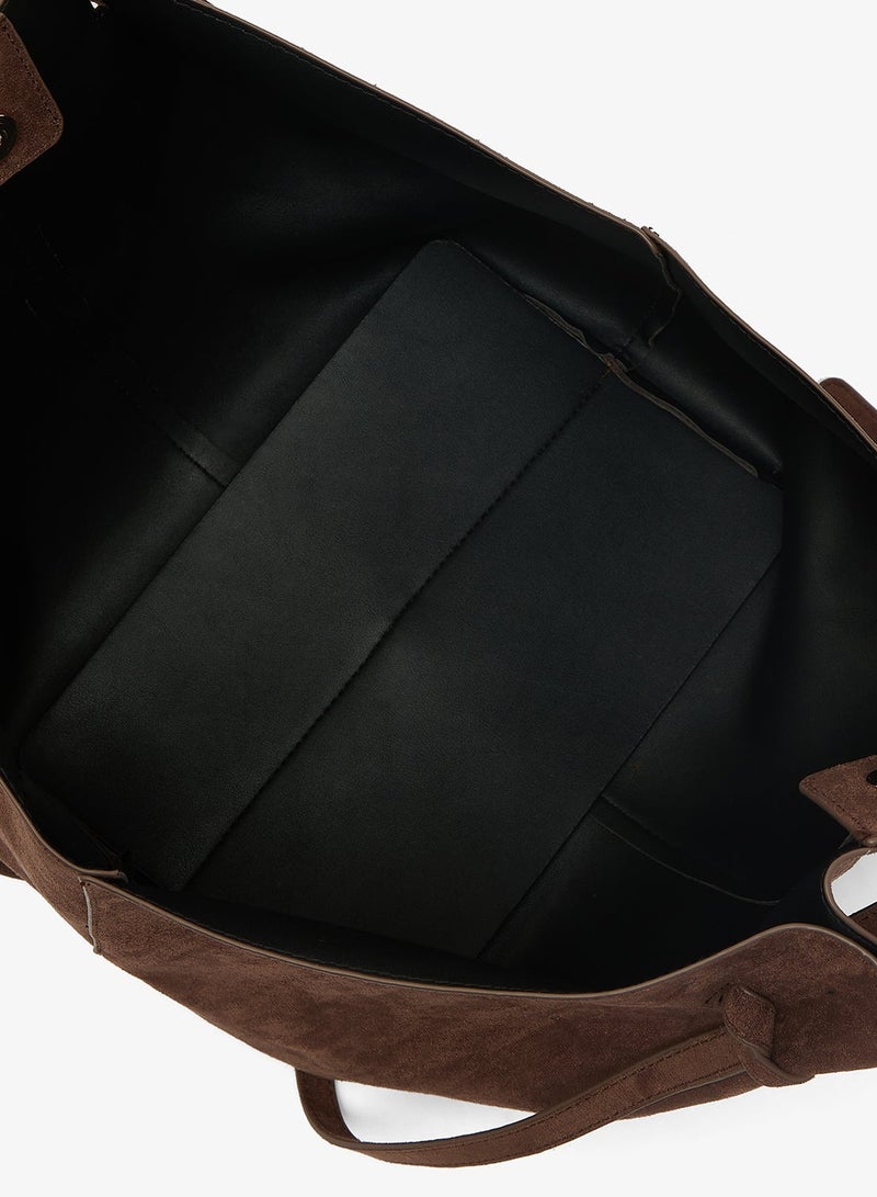 GLAMOROUS Faux Suede Structured Tote - Image 5