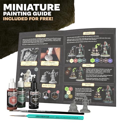 The Army Painter, GameMaster: Adventure Starter Role-playing Paint Set Combo, 15 x 18ml Warpaints Fanatic Acrylic paints, incl. a Brush-On Primer, 5 FREE Miniatures & 2 Brushes - For Warhammer & Dnd (Wildernes Adventures Paint Set) - Image 4
