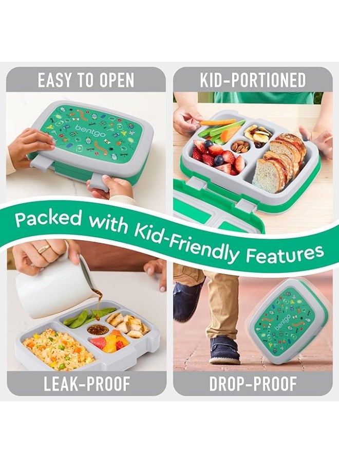 بنتجو صندوق غداء بنتجو كيدز بتصميم Bug Buddies مانع للتسرب بخمس خانات للأطفال - Image 3