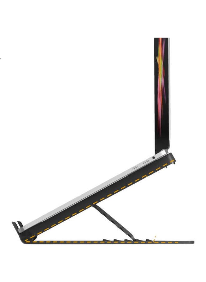 Haile Laptop Stand Cooling Bracket Portable Easy Storage Five-Speed Adjustment Ac-4H Black - Image 2