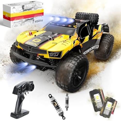DEERC 9201E 110 Large Remote Control Truck with Lights Fast Short Course RC Car 48 kmh 4x4 OffRoad Hobby Grade Toy Monster Crawler Electric Vehicle with 2 Rechargeable Batteries for Adult Kid Boy - Image 1