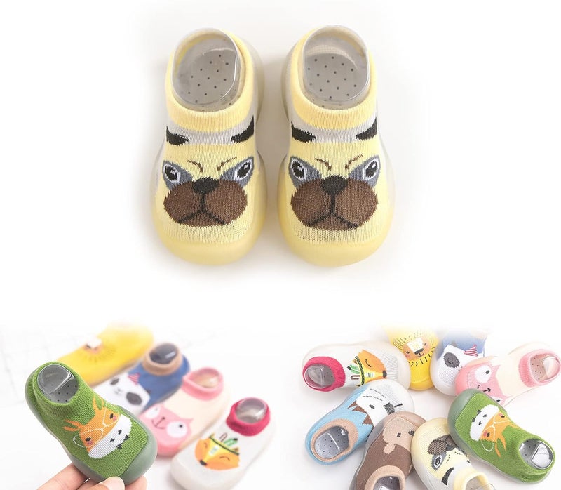 woobles Non-Slip Baby Slippers, Unisex Baby Socks Shoes, Kids Baby Girl Boys Toddler Anti-Slip Slippers, Socks Cotton Shoes, Flexible Cozy Breathable Shoes for Baby Toddler Infant Child Kid (18-24M,C) - Image 1
