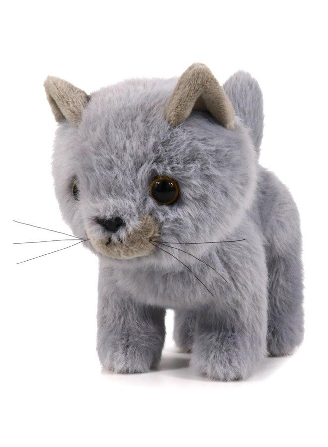 Ice King Bear Fluffy Little Cat Stuffed Animal Small Plush Toy 6 Inches (Gray) - Image 1