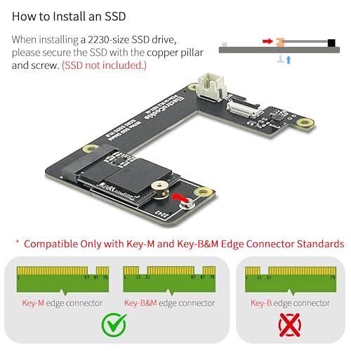ElectroCookie PCIe to M.2 NVMe SSD HAT Board for Raspberry Pi 5 – Supports Key-M 2230 & 2242 SSD Sizes (ECR5_SSDS) - Image 3