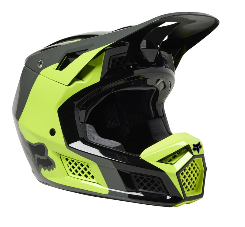 Fox Racing Unisex V3 RS Motocross Dirt Bike Helmet, Fluorescent Yellow, Small - Image 1