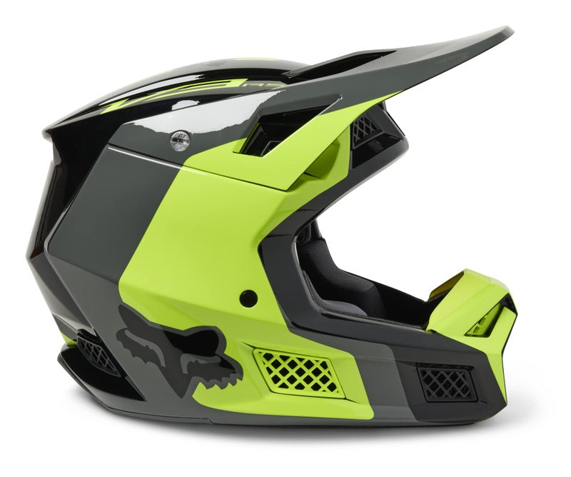 Fox Racing Unisex V3 RS Motocross Dirt Bike Helmet, Fluorescent Yellow, Small - Image 2