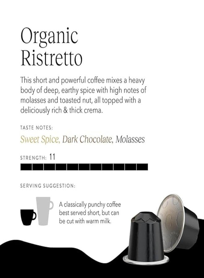 Cru Kafe Ristretto USDA Organic Espresso Coffee Capsules (50 Pods) Fairtrade Coffee Pods Compatible with Nespresso Original Line and Pixie Machines - Image 3