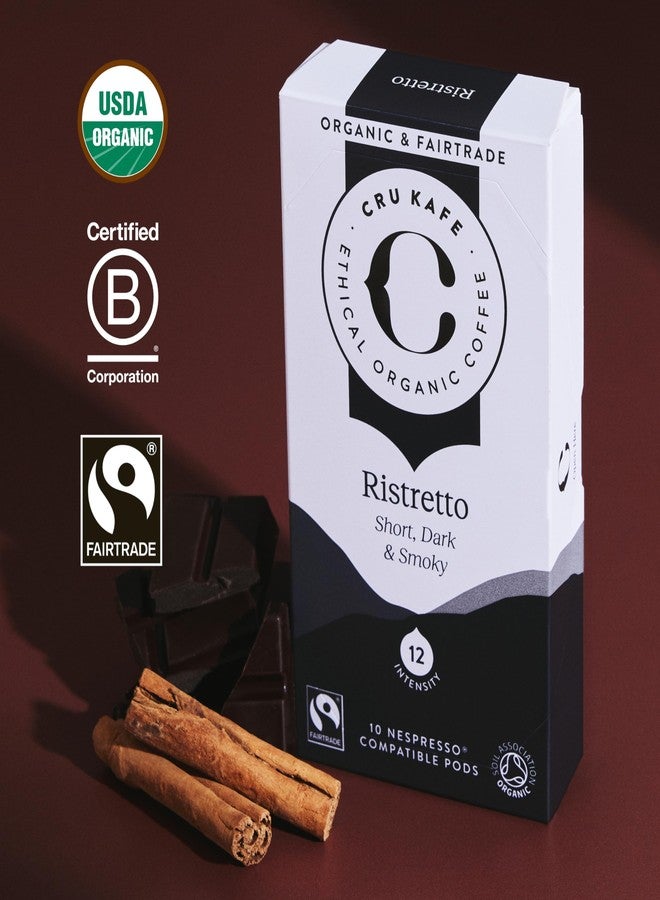 Cru Kafe Ristretto USDA Organic Espresso Coffee Capsules (50 Pods) Fairtrade Coffee Pods Compatible with Nespresso Original Line and Pixie Machines - Image 2