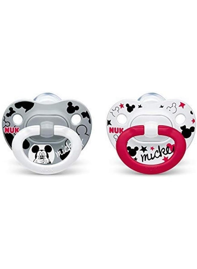 NUK Disney Mickey Mouse Orthodontic Pacifiers, 0-6 Months, 2-Pack - Image 1