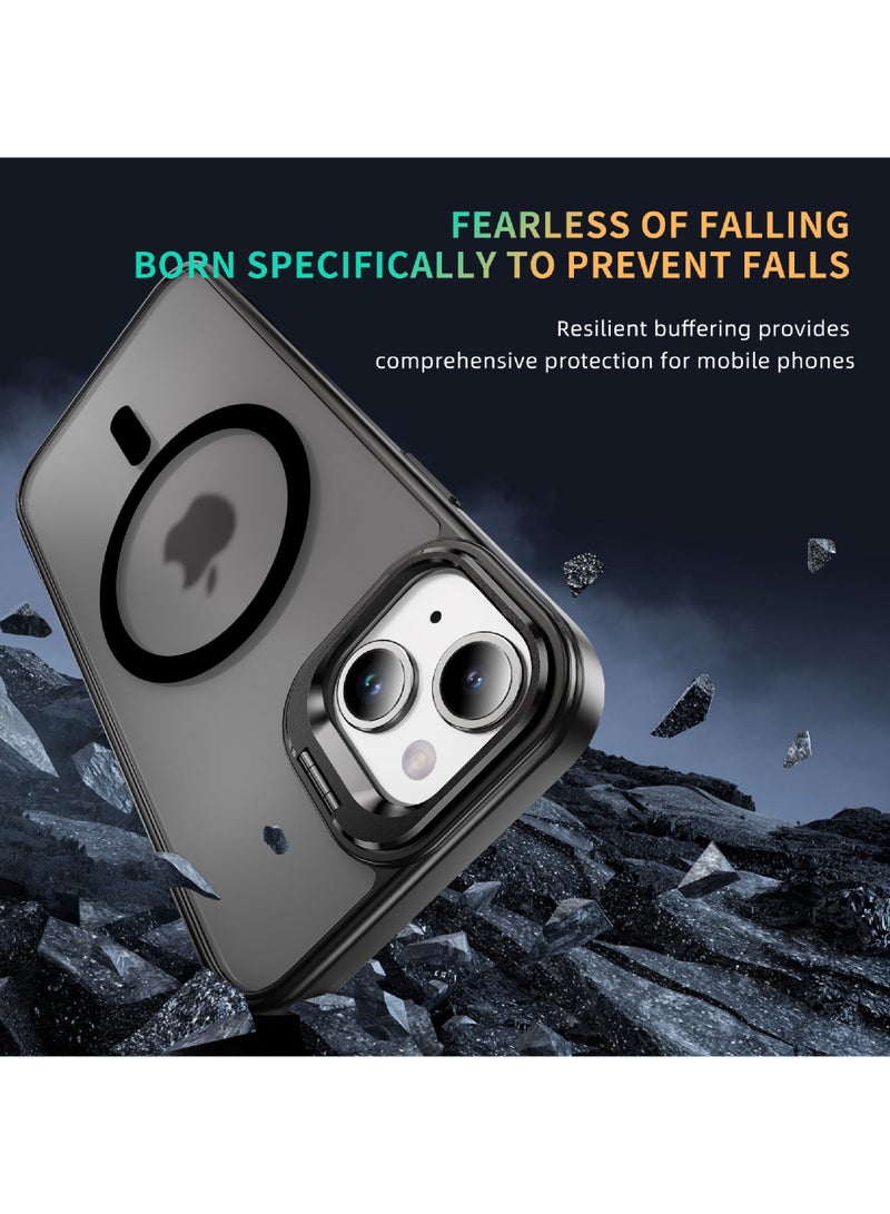 روك بو مناسبة ل iPhone 15 بالإضافة إلى حالة الهاتف متوافق مع Magsafe العسكرية الصف حالة واقية مع المدمج في حالة Stash Stand الهاتف الخليوي حالة الصفر الغطاء الخلفي سلسلة الكلاسيكية - Image 5