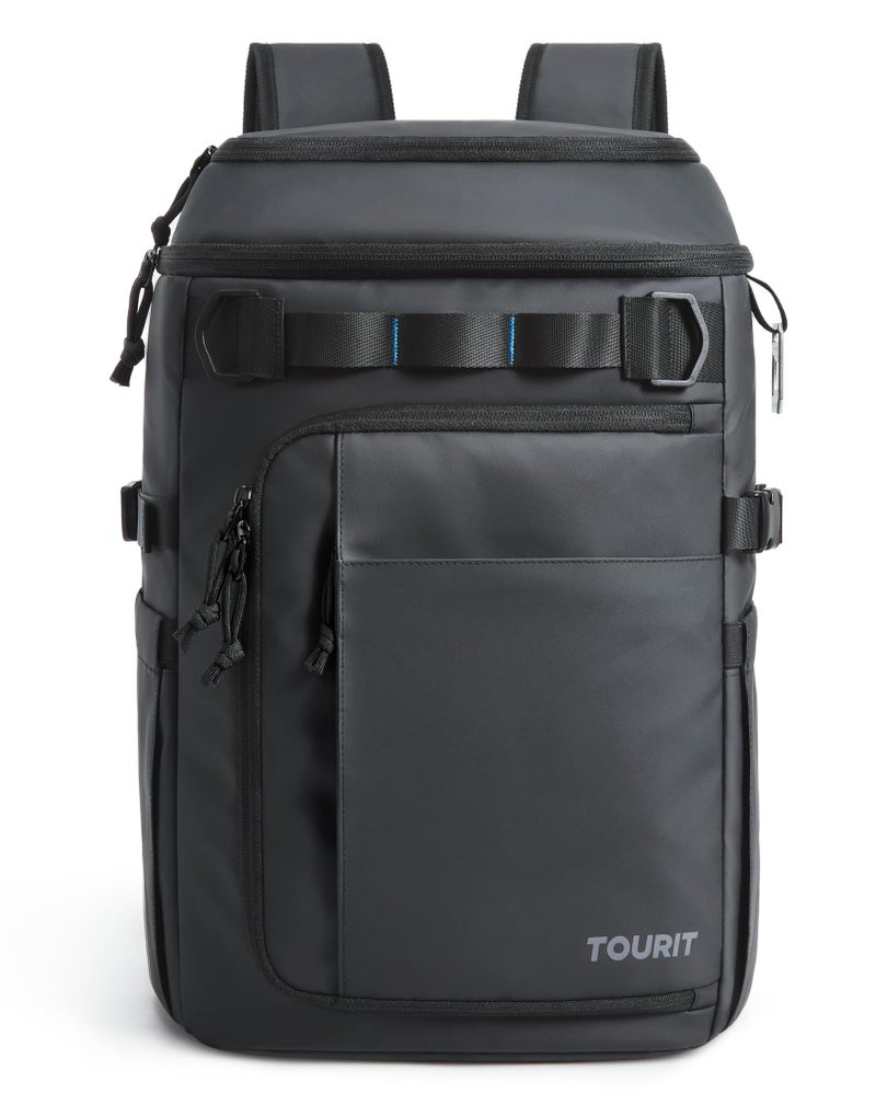 TOURIT 38 Cans Backpack Cooler Leak Proof Waterproof 2 Insulated Compartments Soft Cooler Bag Beach Travel Camping Picnic Black - Image 2