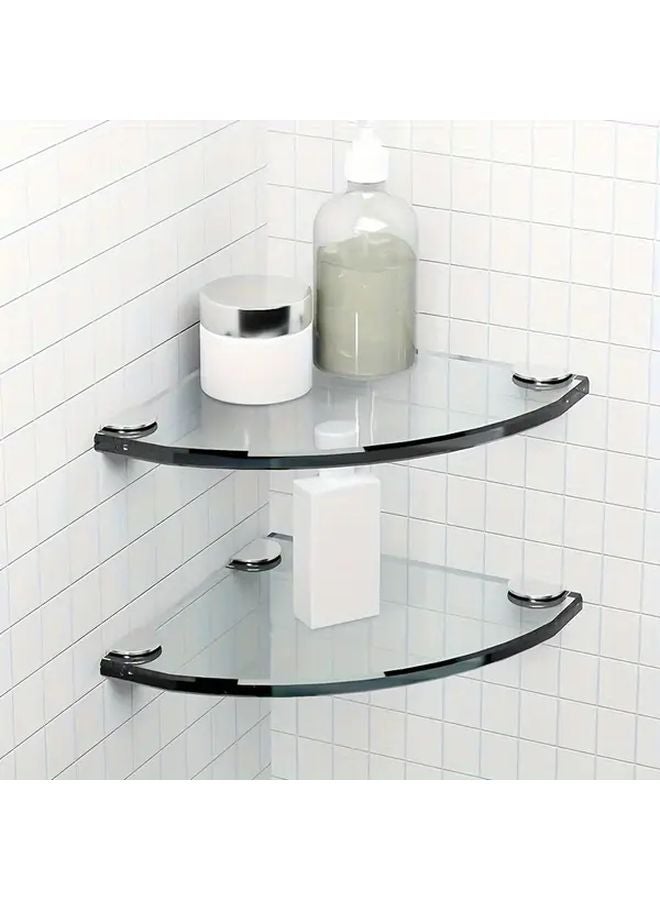 8pcs Silvery Adjustable Glass Shelf Brackets Heavy Duty Clamps For 4 8mm Wood Glass - Image 1