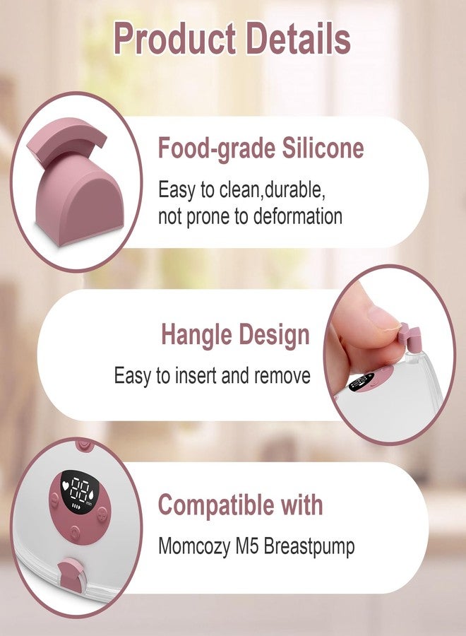 ١٠ قطع غيار لمضخة الثدي Momcozy M5 القابلة للارتداء، غطاء سيليكون مانع للتسرب مناسب لمضخات M5، مقاوم للغبار، يحافظ على نظافة غطاء فوهة مضخة الثدي، قطع غيار وردية اللون - Image 4