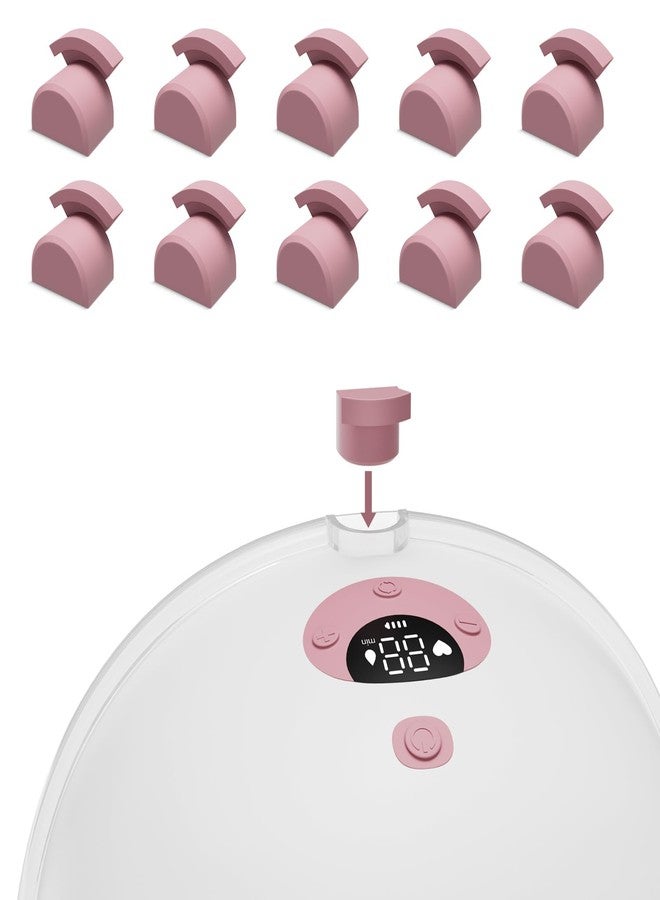 ١٠ قطع غيار لمضخة الثدي Momcozy M5 القابلة للارتداء، غطاء سيليكون مانع للتسرب مناسب لمضخات M5، مقاوم للغبار، يحافظ على نظافة غطاء فوهة مضخة الثدي، قطع غيار وردية اللون - Image 1