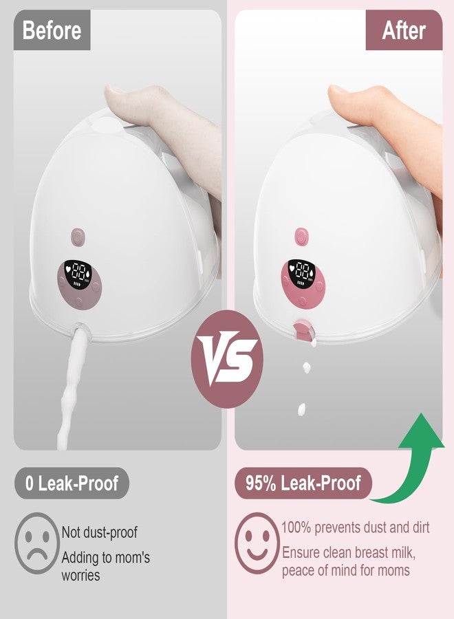 ١٠ قطع غيار لمضخة الثدي Momcozy M5 القابلة للارتداء، غطاء سيليكون مانع للتسرب مناسب لمضخات M5، مقاوم للغبار، يحافظ على نظافة غطاء فوهة مضخة الثدي، قطع غيار وردية اللون - Image 2