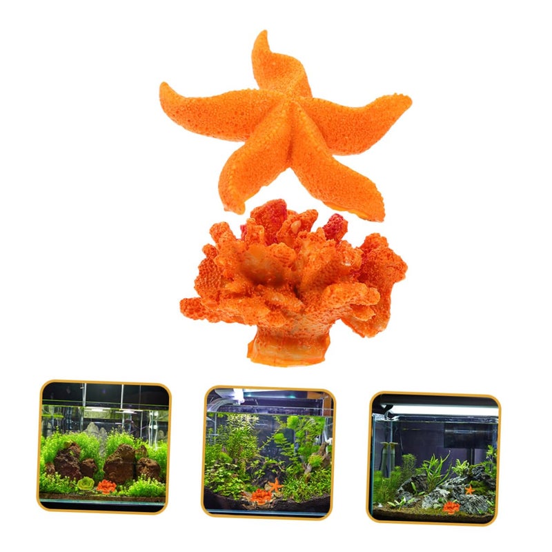 8Pcs Artificial Coral Ornament for Aquarium Fish Tank Decoration Lightweight Resin Coral Reef Sea Star - Image 3
