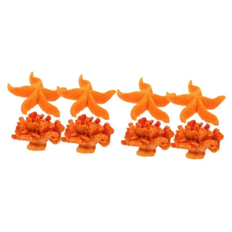 8Pcs Artificial Coral Ornament for Aquarium Fish Tank Decoration Lightweight Resin Coral Reef Sea Star - Image 2