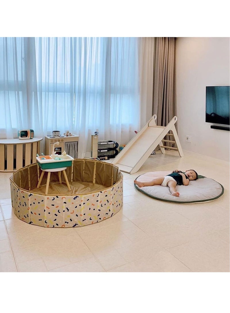 حوض سباحة للأطفال، سياج ترفيهي للأطفال الصغار للعب آمن من مادة البولي فينيل كلوريد قابل للطي للشاطئ (كبير) - Image 3