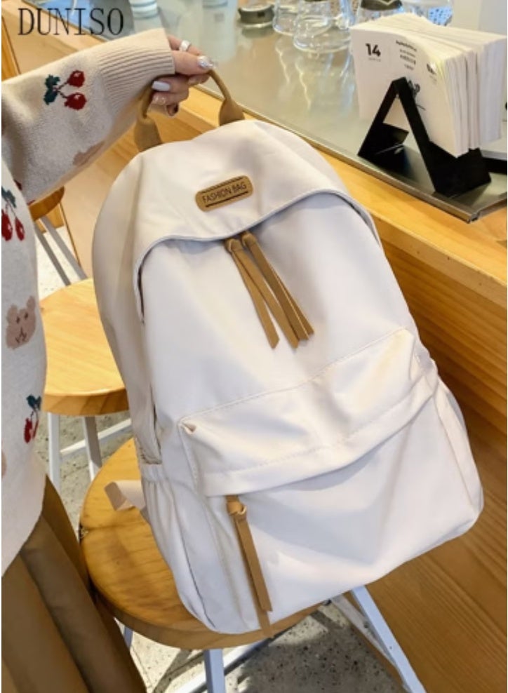 DUNISO White Backpack | New Choice for Fresh Campus Style - Image 4