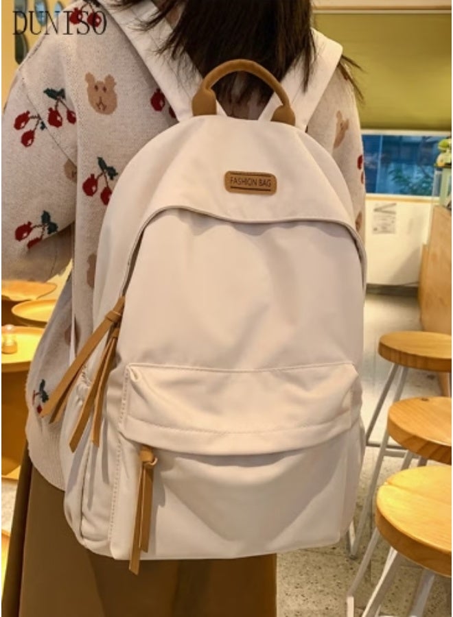 DUNISO White Backpack | New Choice for Fresh Campus Style - Image 2