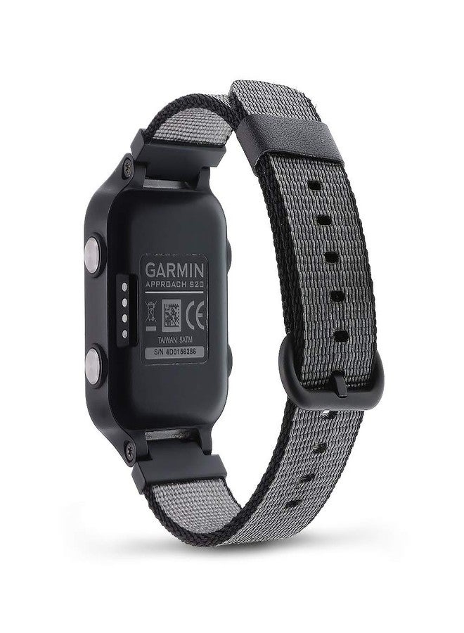 C2D JOY Classic Nylon Weave Band Compatible with Garmin Approach S20 S5 S6 Watch Band Replacement Smartwatch Strap Accessory for Golf - Large (Black) - Image 1