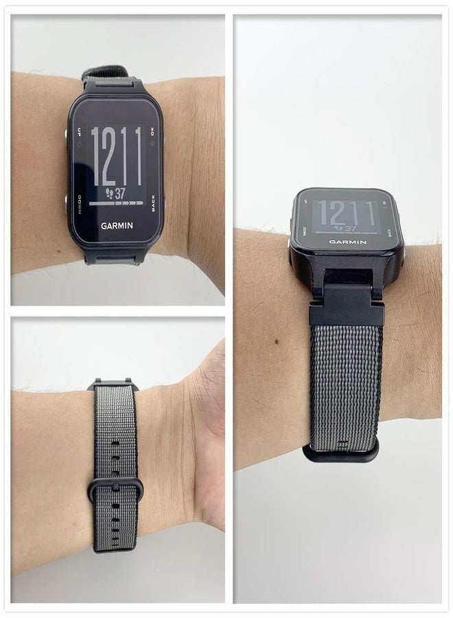 C2D JOY Classic Nylon Weave Band Compatible with Garmin Approach S20 S5 S6 Watch Band Replacement Smartwatch Strap Accessory for Golf - Large (Black) - Image 5