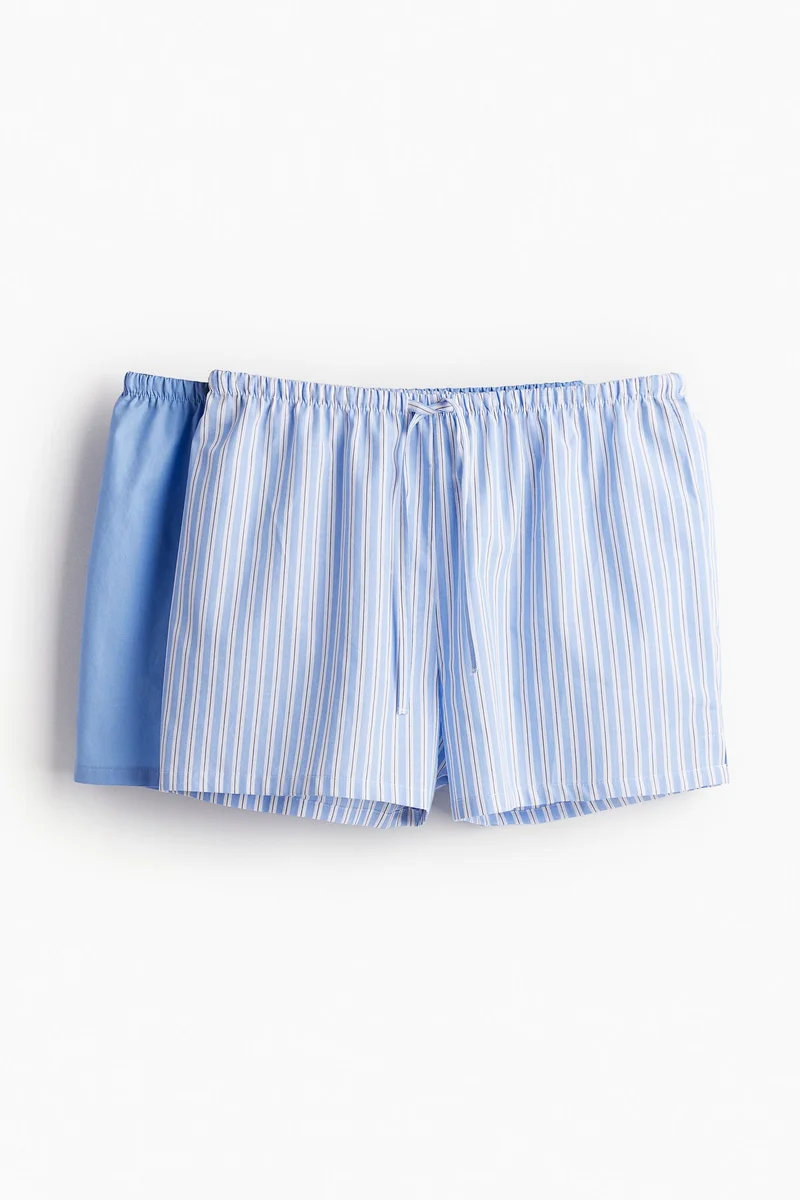 H&M 2-pack cotton poplin pyjama shorts