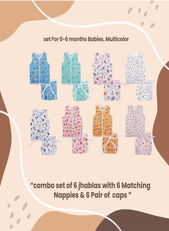 Toddylon New Born Baby Clothes Baby Boys & Girls Clothings Sets | Jhabla Set | Sando Vest | Front Open T-Shirt | Casual | Regular Fit | Sleepwear | Gift Combo (Multicolor, 0-6 Months) - Image 3