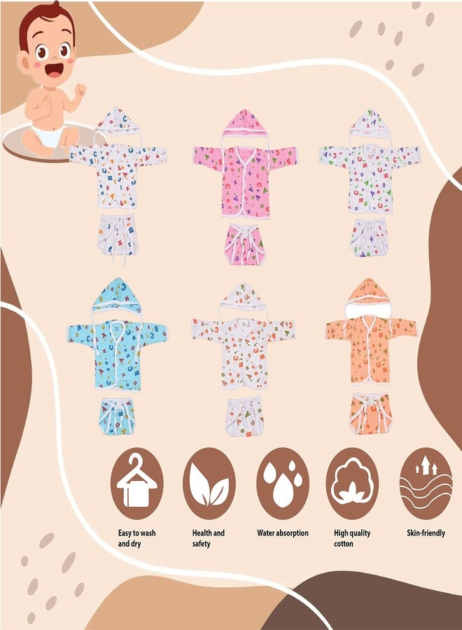 Toddylon New Born Baby Clothes Baby Boys & Girls Clothings Sets | Jhabla Set | Sando Vest | Front Open T-Shirt | Casual | Regular Fit | Sleepwear | Gift Combo (Multicolor, 0-6 Months) - Image 4