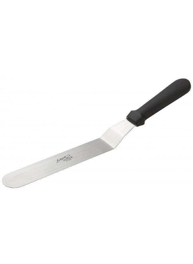 Ateco Ultra Offset Spatula with 9.75-Inch Stainless Steel Blade, Plastic Handle, Dishwasher Safe, Black