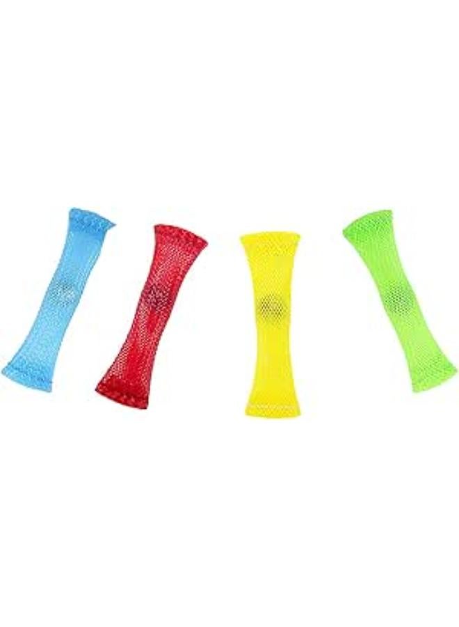 أنبوب شبكي من ويمان مع لعبة رخامية للأطفال والكبار، أحمر نبيذي، أصفر، أزرق فاتح، أخضر (مجموعة من 4 قطع)