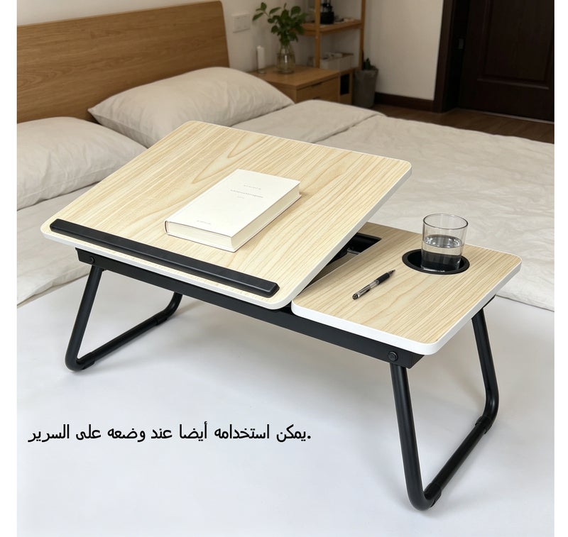 قابل للطي قابل للتعديل الارتفاع سرير الكمبيوتر المحمول مكتب، 5 سرعة قابل للتعديل المحمولة دراسة كتابة الجدول لغرفة النوم، اللوح والكمبيوتر المحمول الكمبيوتر المحمول الجدول - Image 1