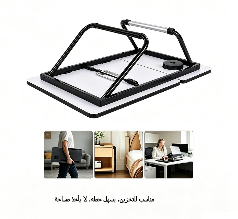 قابل للطي قابل للتعديل الارتفاع سرير الكمبيوتر المحمول مكتب، 5 سرعة قابل للتعديل المحمولة دراسة كتابة الجدول لغرفة النوم، اللوح والكمبيوتر المحمول الكمبيوتر المحمول الجدول - Image 3