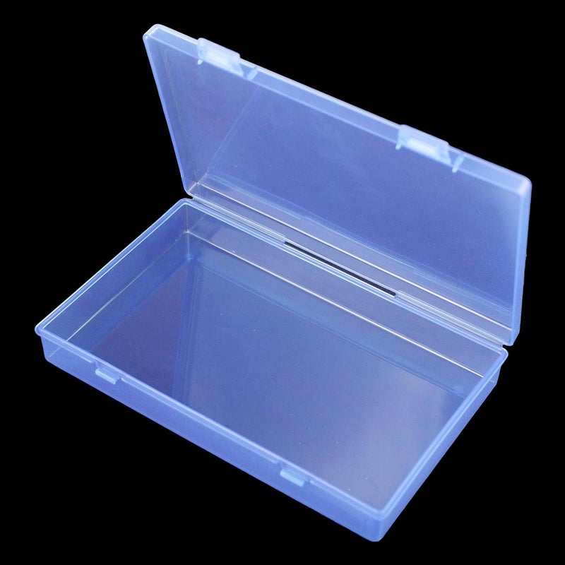Goodma 4 Pieces Rectangular Plastic Boxes Empty Storage Organizer Containers with Hinged Lids for Small Items and Other Craft Projects (Blue, 7.1 x 4.3 x 1.2 inch) - Image 4