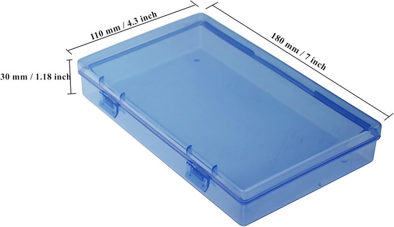 Goodma 4 Pieces Rectangular Plastic Boxes Empty Storage Organizer Containers with Hinged Lids for Small Items and Other Craft Projects (Blue, 7.1 x 4.3 x 1.2 inch) - Image 2